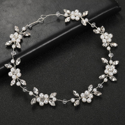 Elegant Flower Imitation Pearl Alloy Rhinestone Hair Band