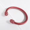 Simple Style Solid Color Stainless Steel Stoving Varnish Cuff Bracelets