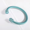 Simple Style Solid Color Stainless Steel Stoving Varnish Cuff Bracelets