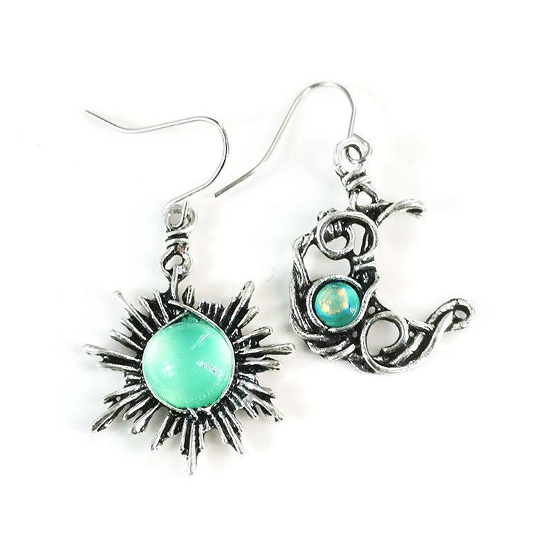 Retro Sun Moon Alloy Women's Drop Earrings