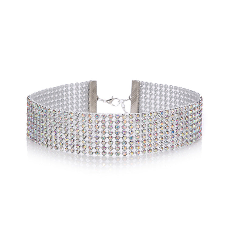 Shiny Geometric Alloy Inlay Rhinestones Women's Choker