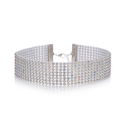 Shiny Geometric Alloy Inlay Rhinestones Women's Choker