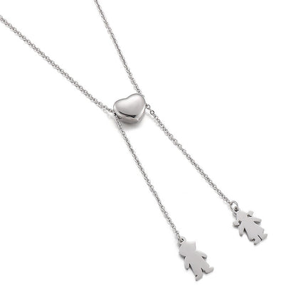 Fashion Stainless Steel Tassel Heart-shape Hollow Necklace