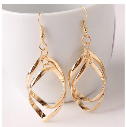 Fashion Solid Color Alloy Plating Women's Drop Earrings 1 Pair