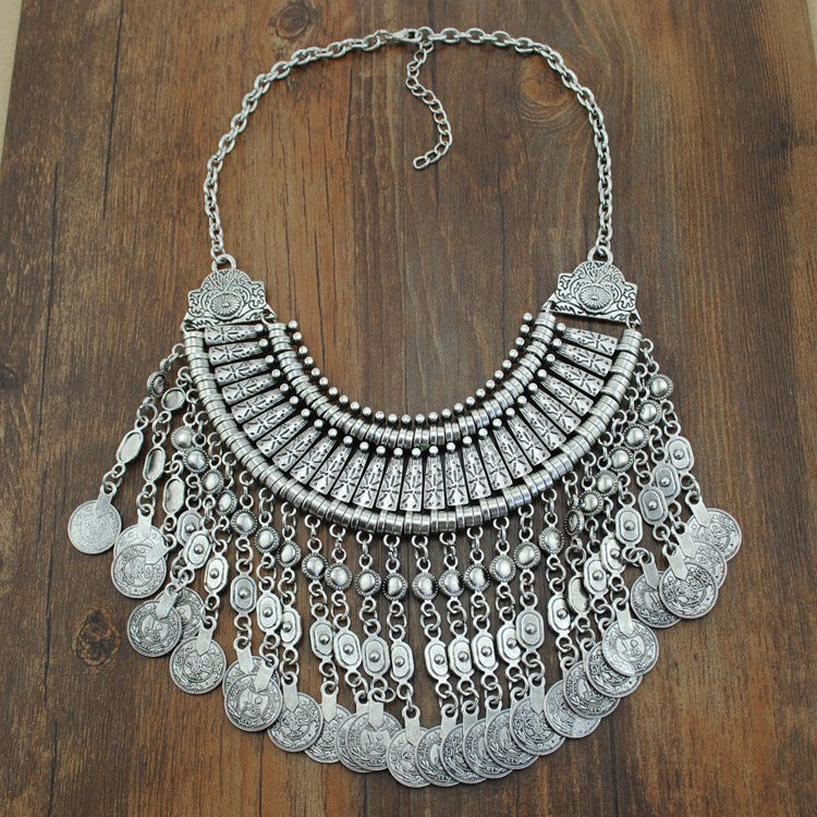 Retro Ethnic Style Tassel Alloy Plating Women's Necklace