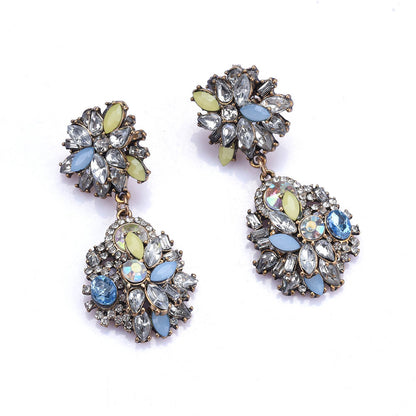 Elegant Glam Luxurious Geometric Alloy Plating Inlay Rhinestones Women's Earrings