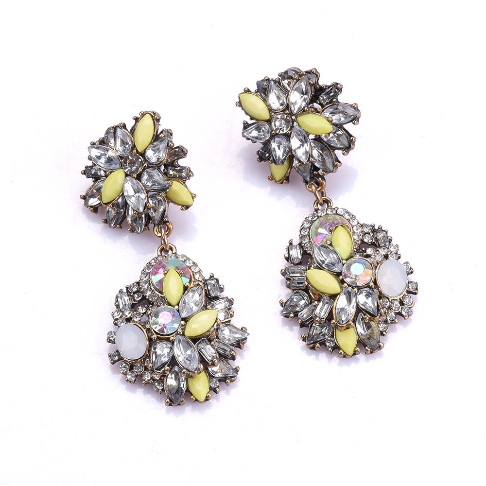 Elegant Glam Luxurious Geometric Alloy Plating Inlay Rhinestones Women's Earrings