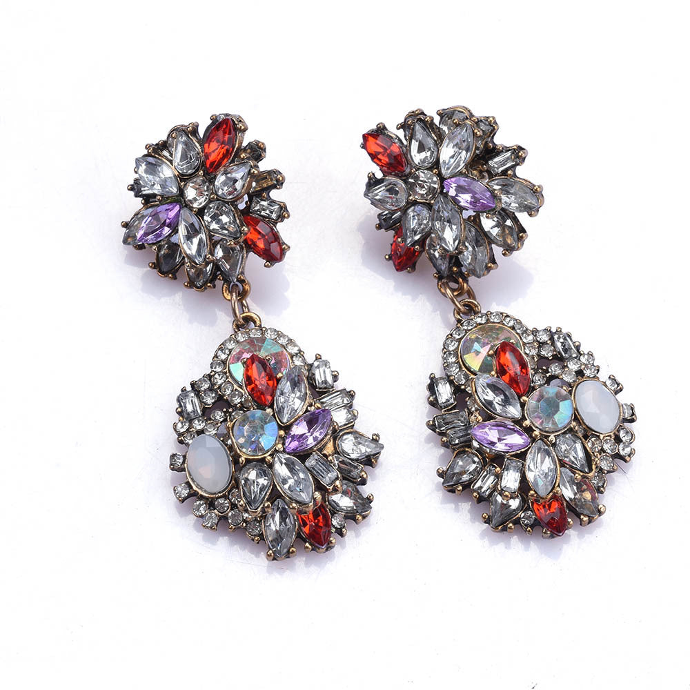 Elegant Glam Luxurious Geometric Alloy Plating Inlay Rhinestones Women's Earrings