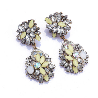 Elegant Glam Luxurious Geometric Alloy Plating Inlay Rhinestones Women's Earrings