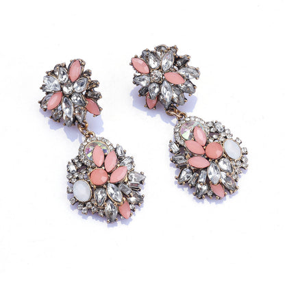 Elegant Glam Luxurious Geometric Alloy Plating Inlay Rhinestones Women's Earrings