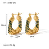 1 Pair Simple Style Streetwear U Shape Stainless Steel Plating Inlay Zircon Hoop Earrings