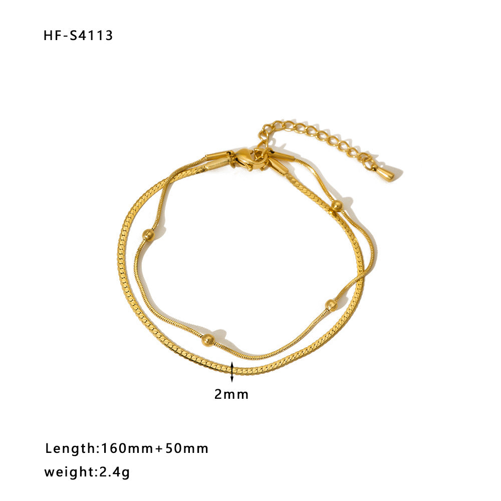 Ins Style U Shape Stainless Steel Irregular Plating Bracelets