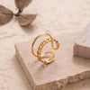 Ins Style Simple Style Solid Color Snake Stainless Steel Plating Hollow Out 18k Gold Plated Open Ring