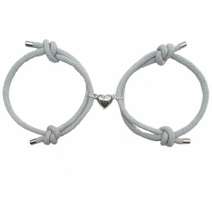 Simple Style Heart Shape Alloy Plating Couple Bracelets