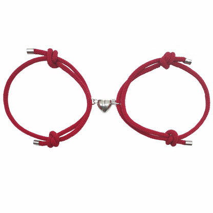 Simple Style Heart Shape Alloy Plating Couple Bracelets