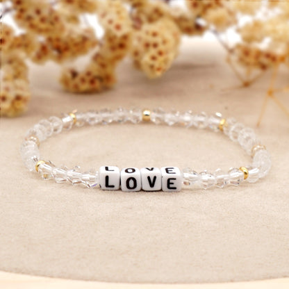 Casual Elegant Love Artificial Crystal Beaded Women's Bracelets