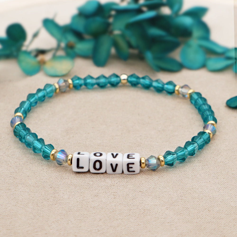 Casual Elegant Love Artificial Crystal Beaded Women's Bracelets