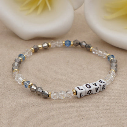 Casual Elegant Love Artificial Crystal Beaded Women's Bracelets