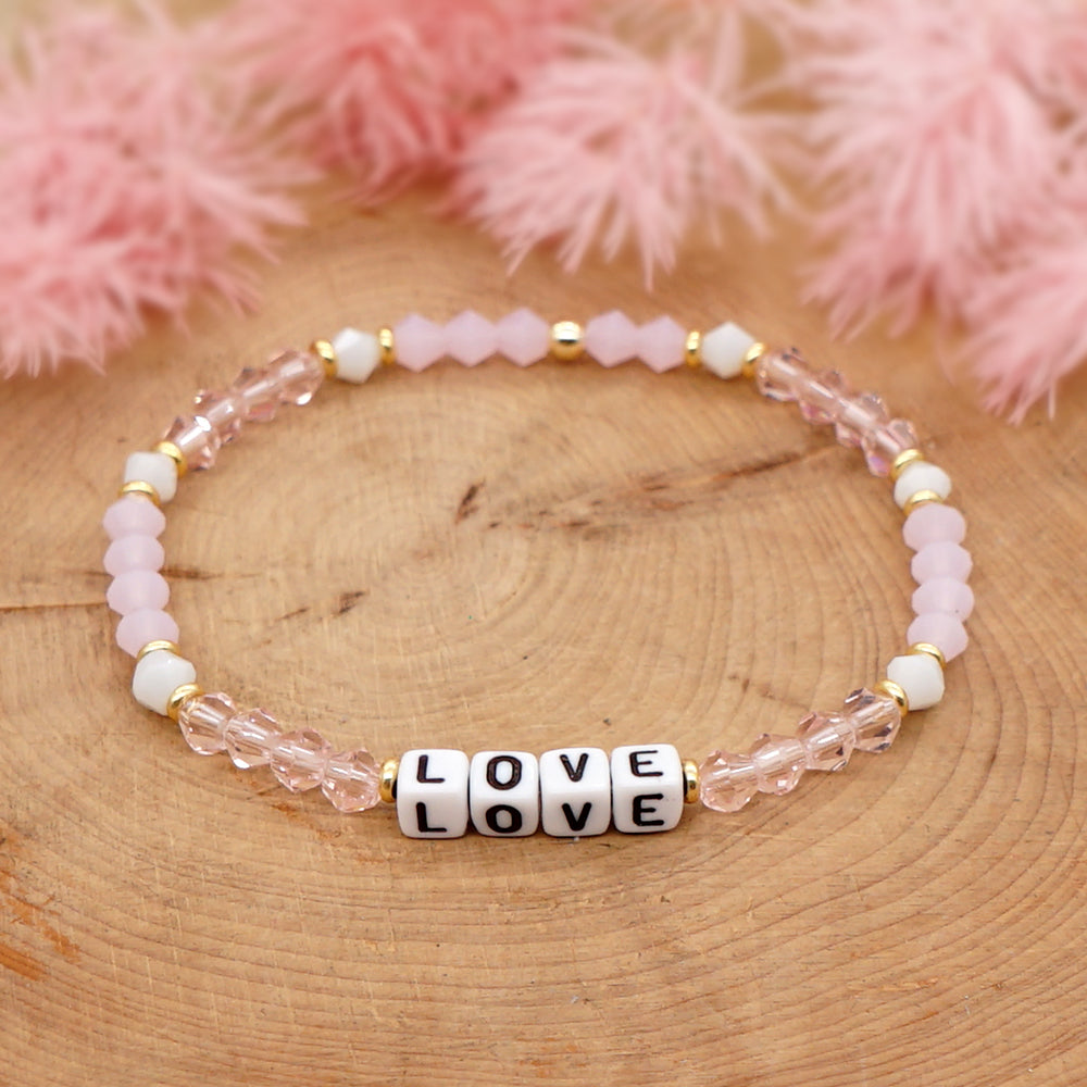 Casual Elegant Love Artificial Crystal Beaded Women's Bracelets