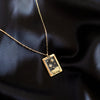 Casual Retro Sun Star Moon Copper Enamel Plating Inlay Zircon Gold Plated Pendant Necklace