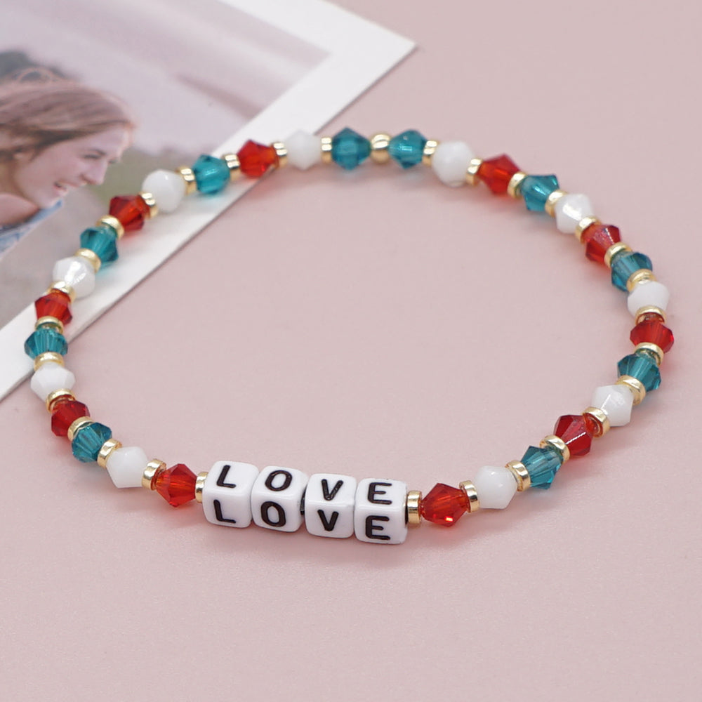 Casual Elegant Love Artificial Crystal Beaded Women's Bracelets
