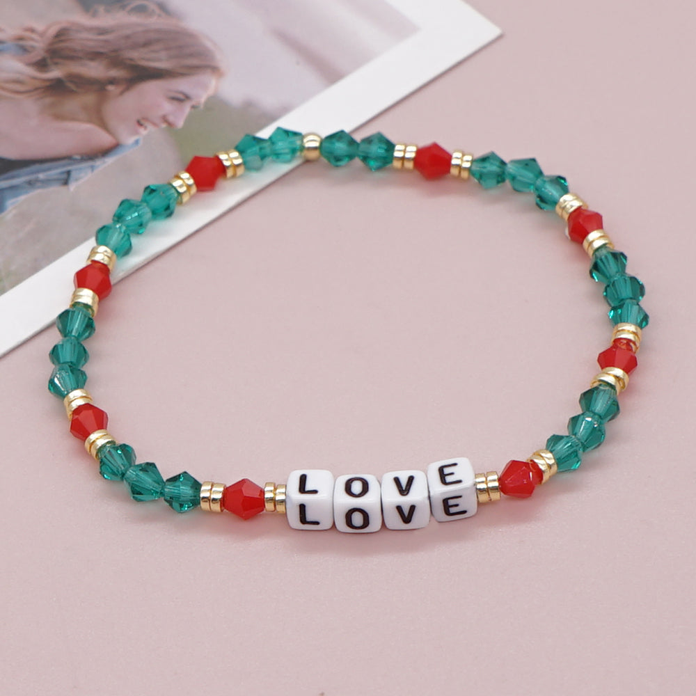 Casual Elegant Love Artificial Crystal Beaded Women's Bracelets