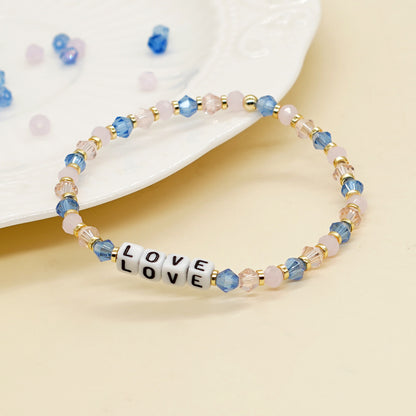 Casual Elegant Love Artificial Crystal Beaded Women's Bracelets