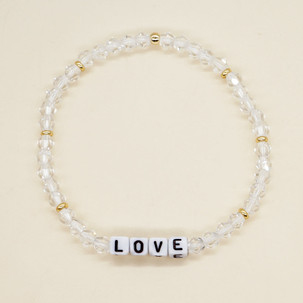 Casual Elegant Love Artificial Crystal Beaded Women's Bracelets