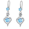 1 Pair Romantic Heart Shape Rose Copper Inlay Zircon Drop Earrings