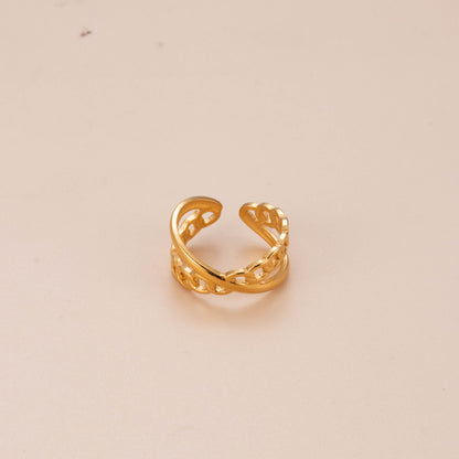 Modern Style Geometric Star Moon Stainless Steel Plating 18k Gold Plated Open Ring