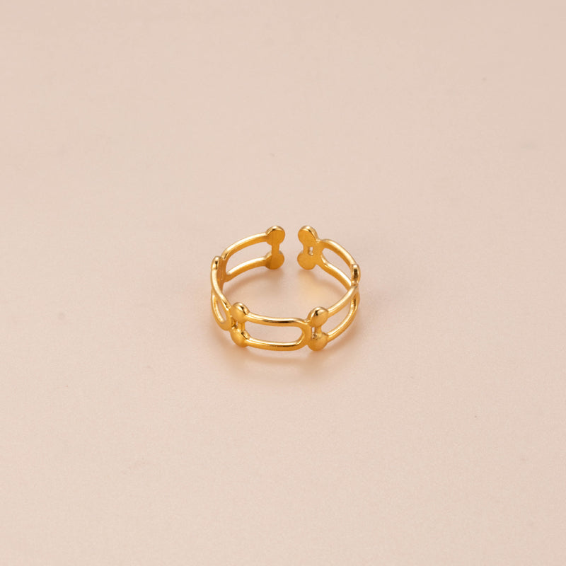 Modern Style Geometric Star Moon Stainless Steel Plating 18k Gold Plated Open Ring