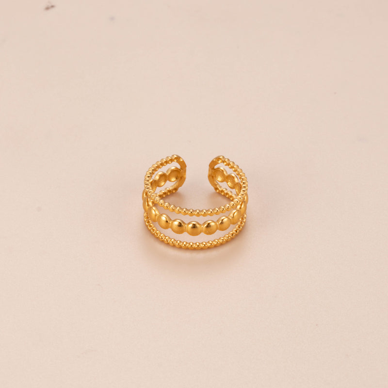 Modern Style Geometric Star Moon Stainless Steel Plating 18k Gold Plated Open Ring