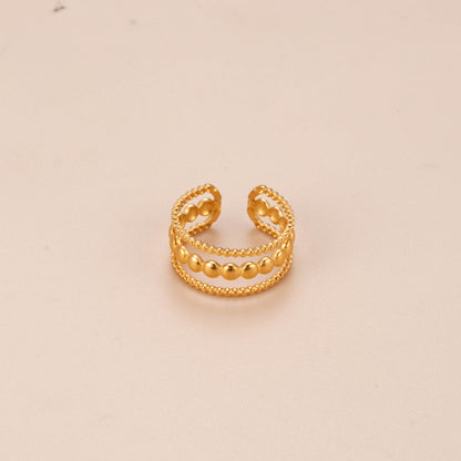 Modern Style Geometric Star Moon Stainless Steel Plating 18k Gold Plated Open Ring