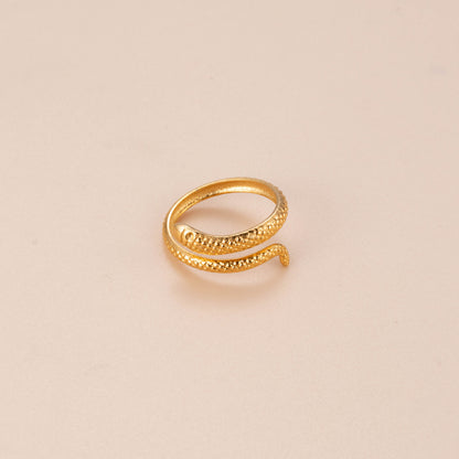 Basic Retro Gesture Heart Shape Snake Stainless Steel Criss Cross Plating 18k Gold Plated Open Ring