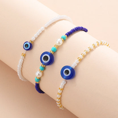 Retro Simple Style Devil's Eye Beaded Resin Women's Bracelets