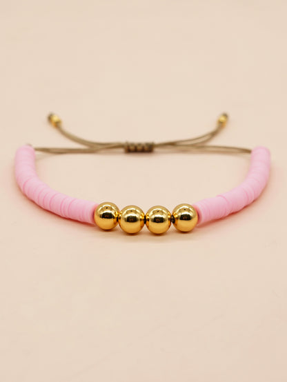 Simple Style Devil's Eye Bear Alloy Soft Clay Knitting Women's Bracelets