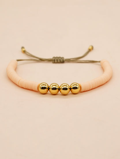 Simple Style Devil's Eye Bear Alloy Soft Clay Knitting Women's Bracelets