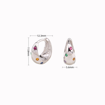 1 Pair Elegant Retro U Shape Sterling Silver Plating Inlay Zircon White Gold Plated Gold Plated Earrings