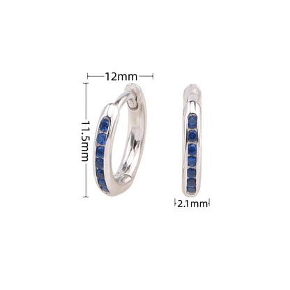 1 Pair Retro Simple Style Round Sterling Silver Plating Inlay Zircon White Gold Plated Gold Plated Earrings