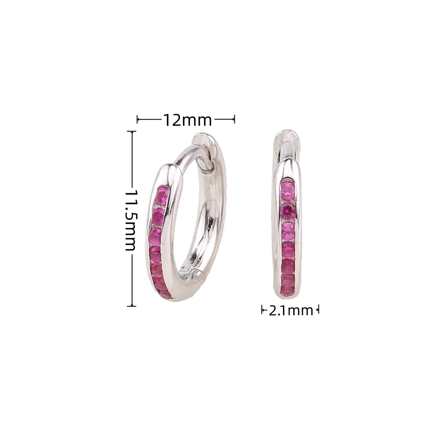 1 Pair Retro Simple Style Round Sterling Silver Plating Inlay Zircon White Gold Plated Gold Plated Earrings