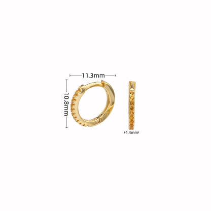 1 Pair Simple Style Circle Sterling Silver Inlay Zircon White Gold Plated Gold Plated Earrings