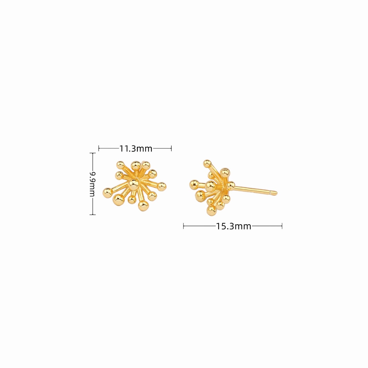 1 Pair Simple Style Flower Sterling Silver Plating White Gold Plated Gold Plated Ear Studs