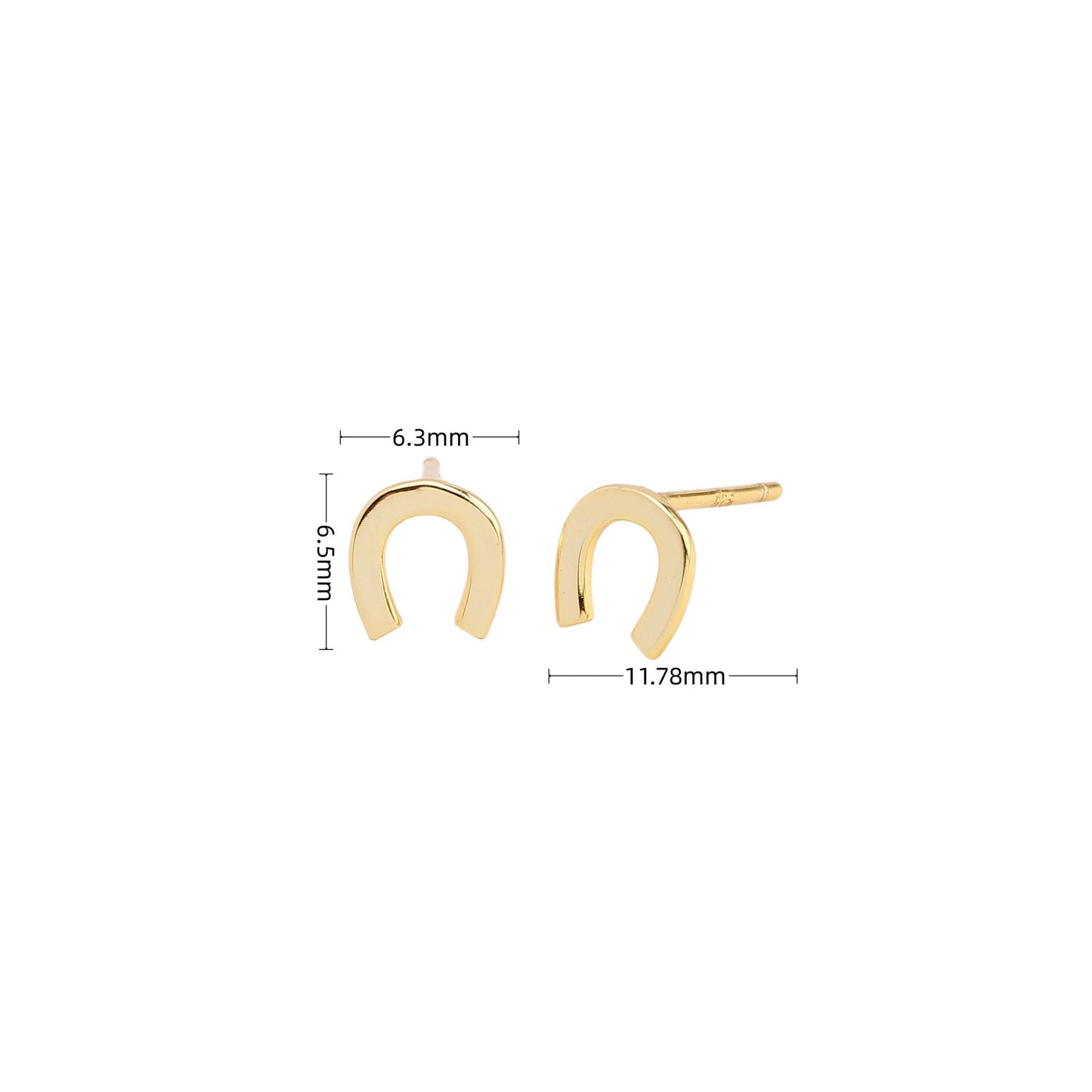 1 Pair Simple Style U Shape Sterling Silver Plating White Gold Plated Gold Plated Ear Studs