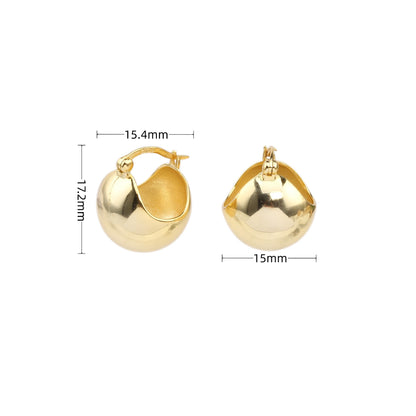 1 Pair Simple Style Ball Sterling Silver Plating White Gold Plated Gold Plated Earrings