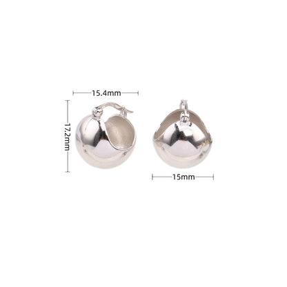 1 Pair Simple Style Ball Sterling Silver Plating White Gold Plated Gold Plated Earrings