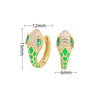 1 Pair Retro Classic Style Snake Sterling Silver Enamel Plating Inlay Zircon White Gold Plated Gold Plated Hoop Earrings