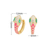 1 Pair Retro Classic Style Snake Sterling Silver Enamel Plating Inlay Zircon White Gold Plated Gold Plated Hoop Earrings