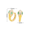 1 Pair Retro Classic Style Snake Sterling Silver Enamel Plating Inlay Zircon White Gold Plated Gold Plated Hoop Earrings