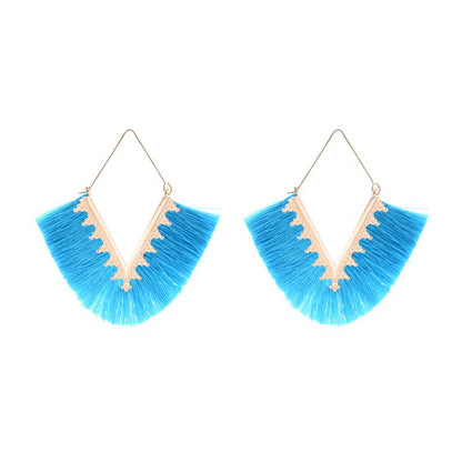 Fashion Exaggerated Geometric Tassel Earrings Nhdp149052