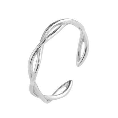 Wholesale Ins Style Solid Color Sterling Silver Open Ring